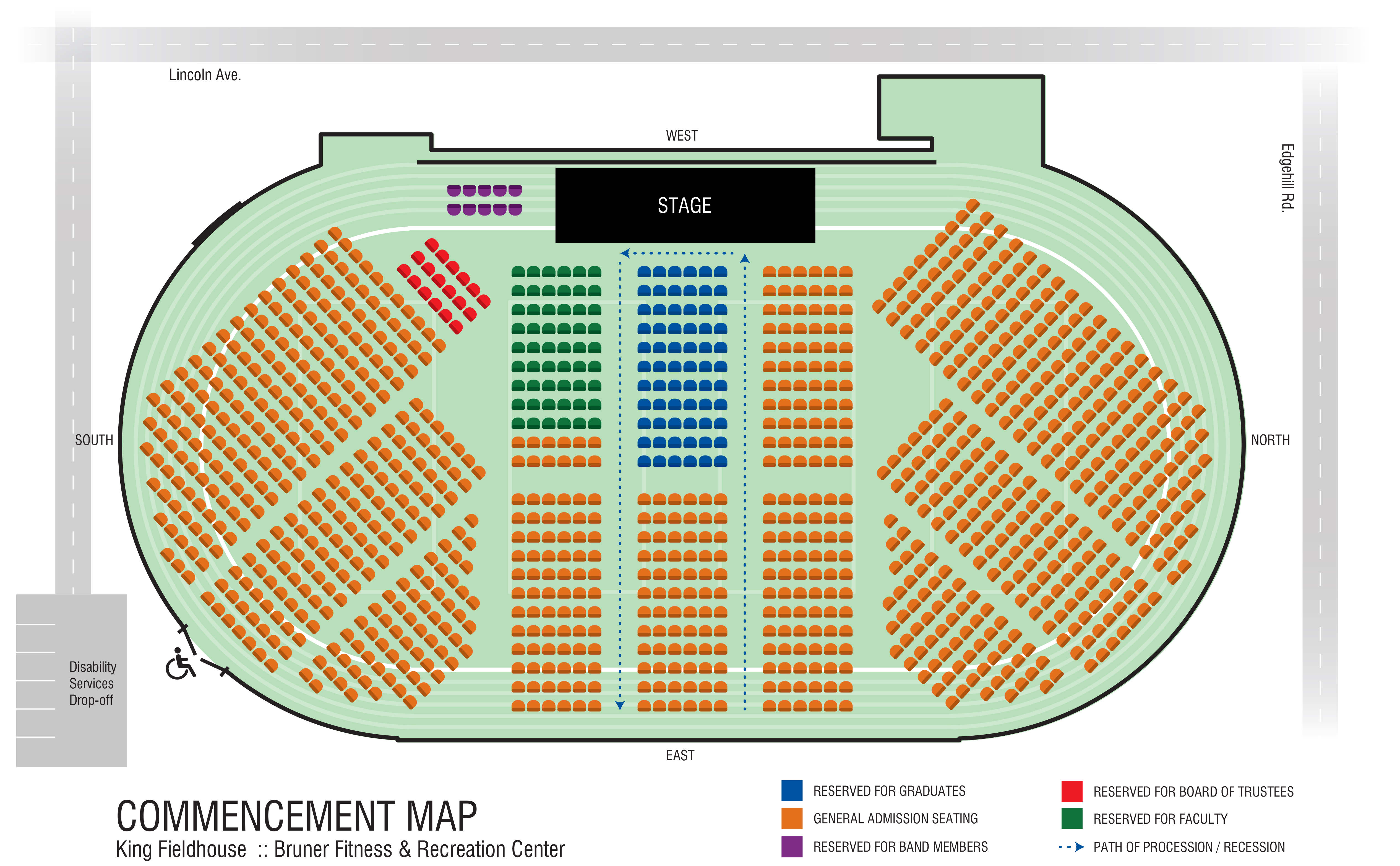 2022 Commencement seating map image