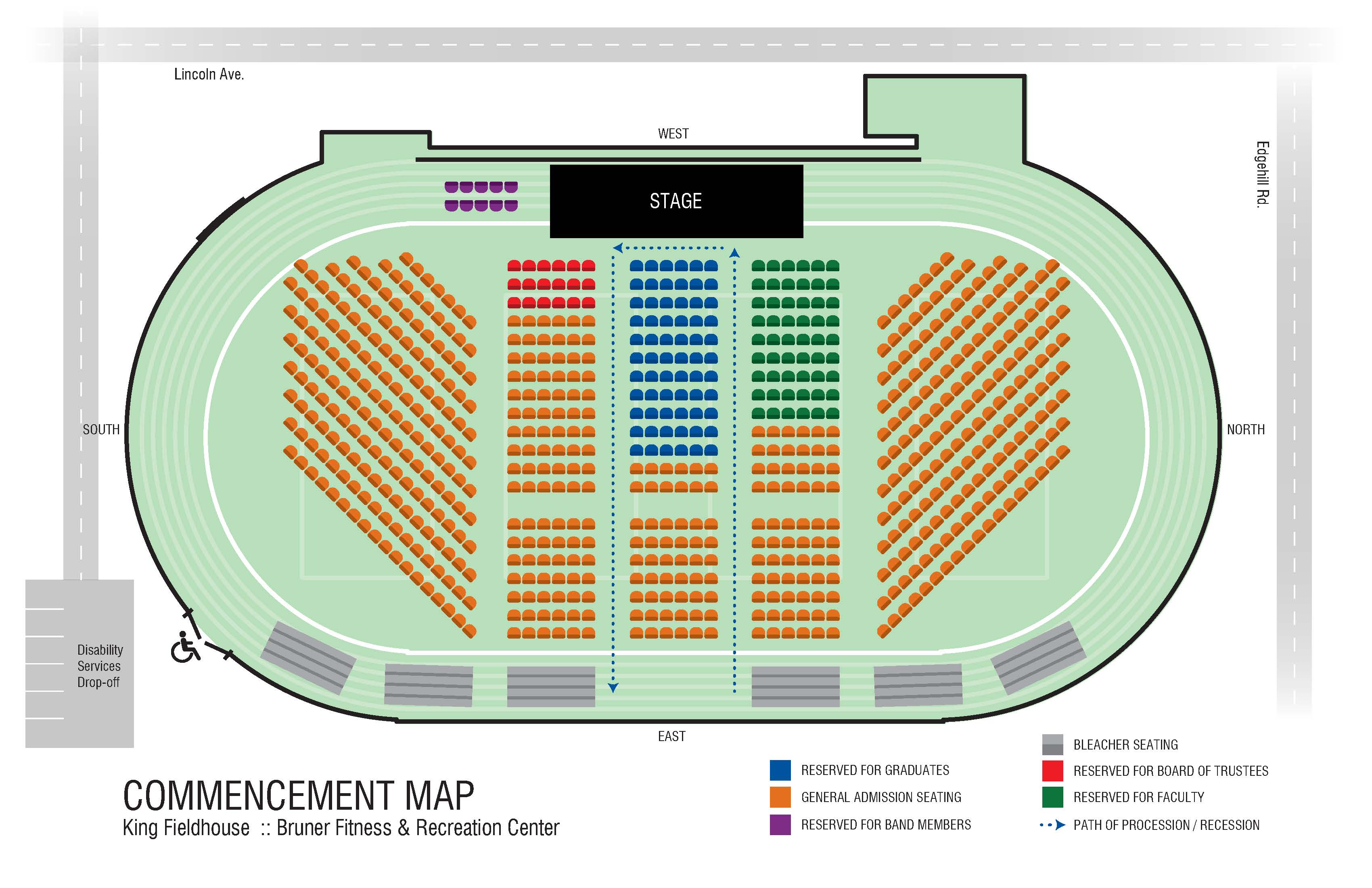 2023 Commencement seating map image