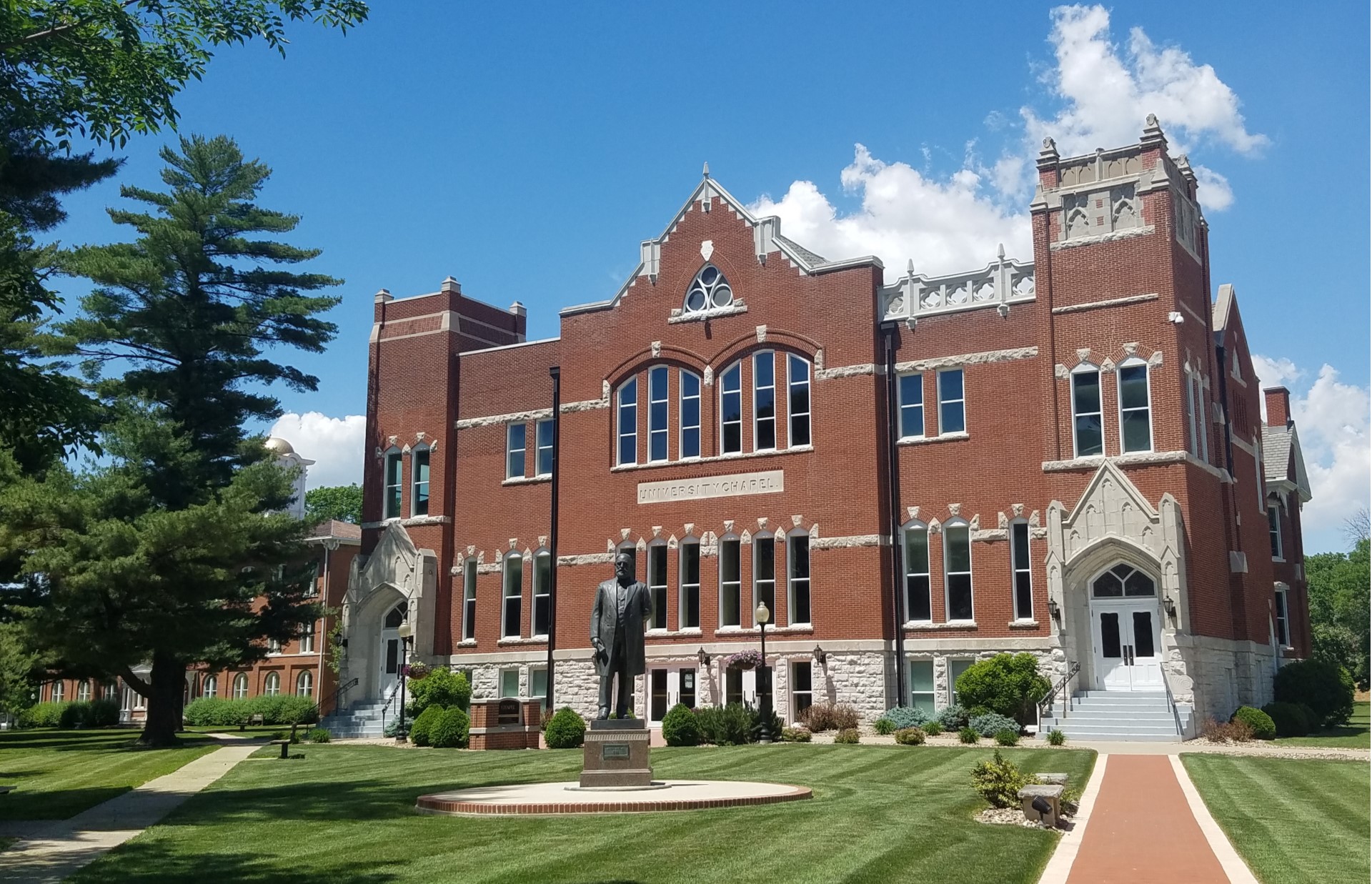 Campus of Iowa Wesleyan University in Mount Pleasant, Iowa.