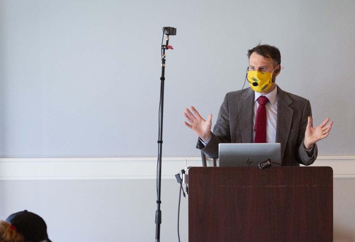 Christopher Oldenberg teaches in a recent class this year (2021).