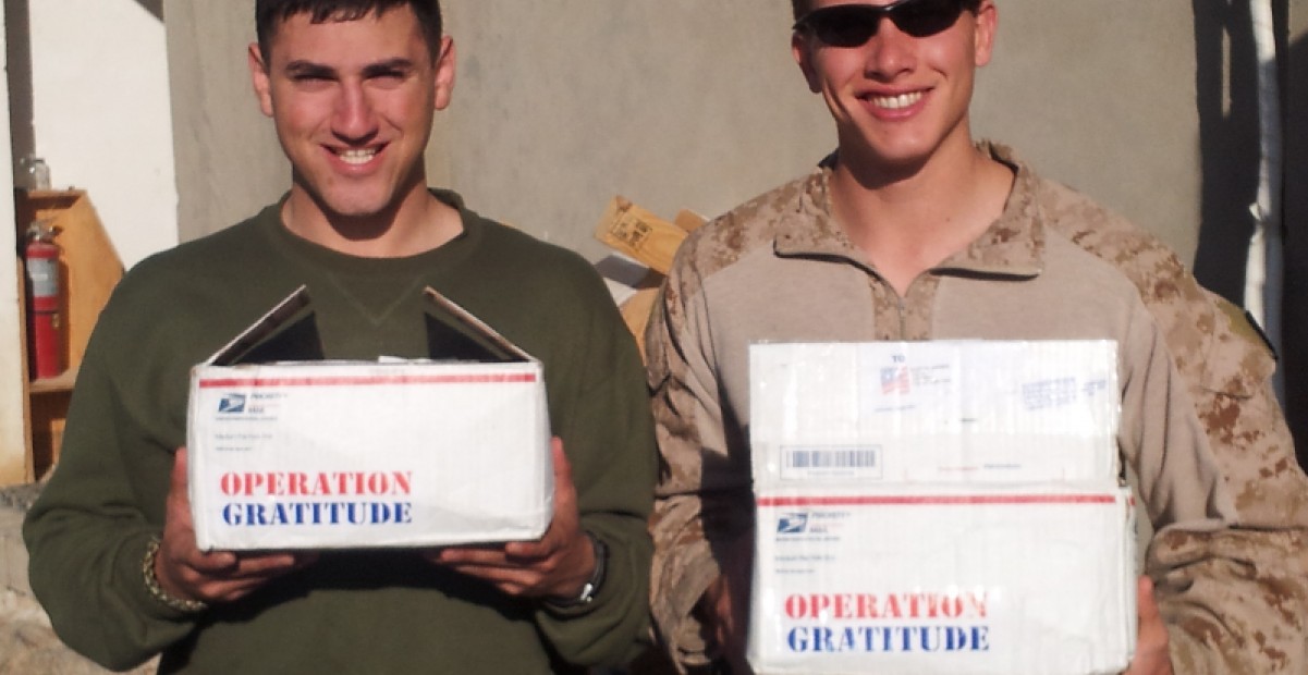 troops with packages