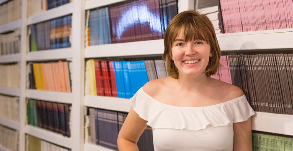 Emily at editorial internship