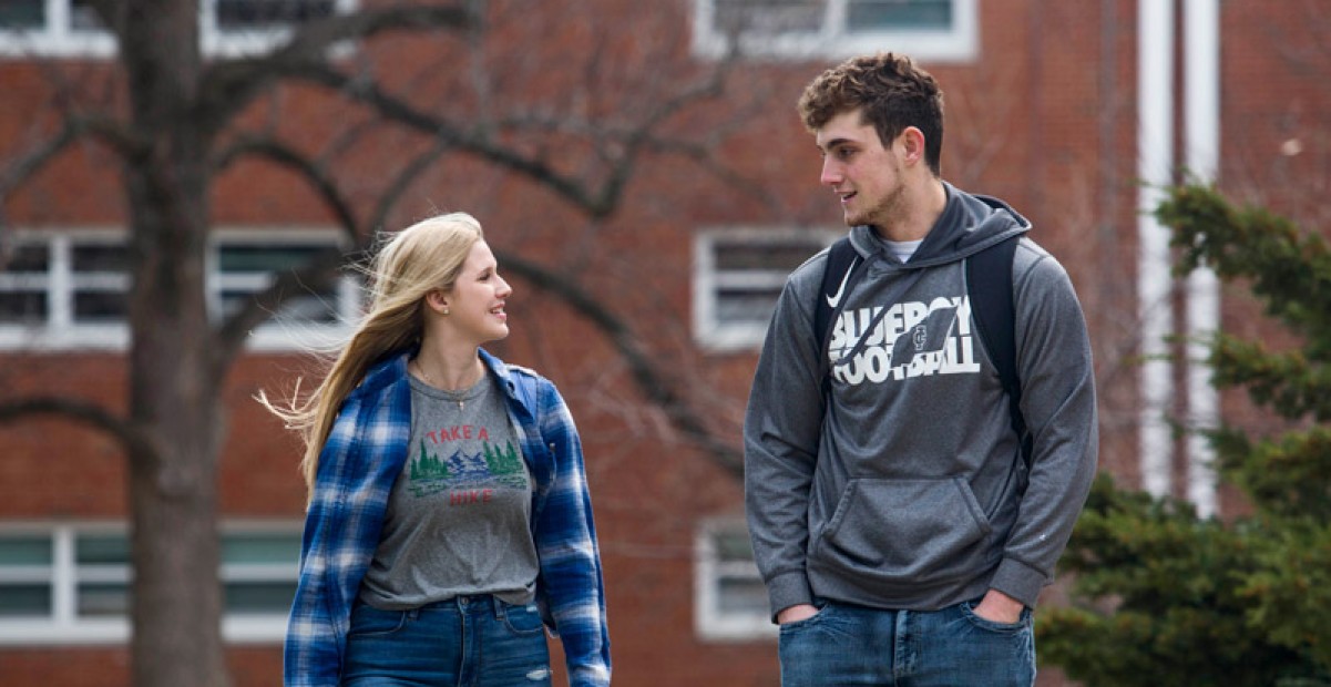 students on campus