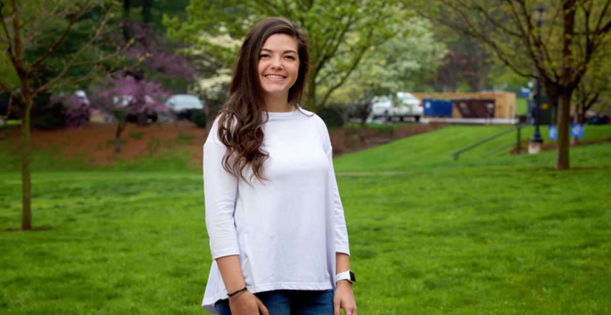 Kayla on campus