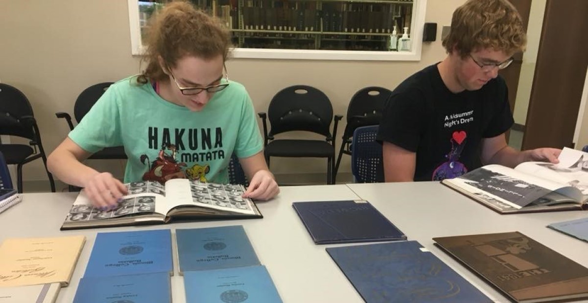 students in archives