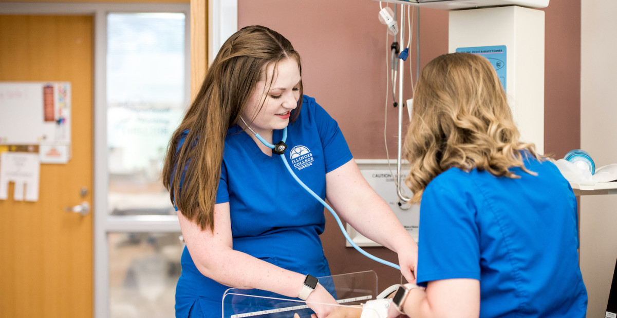 Nursing students practicing skills 