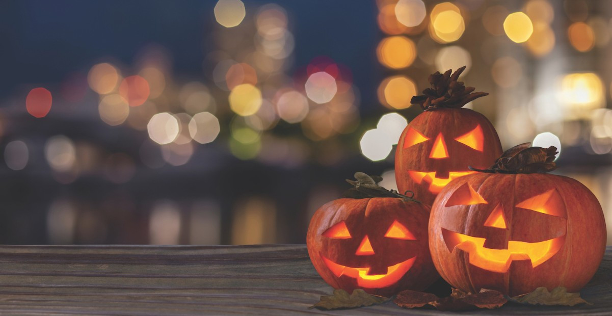 stock image of jack o'lanterns