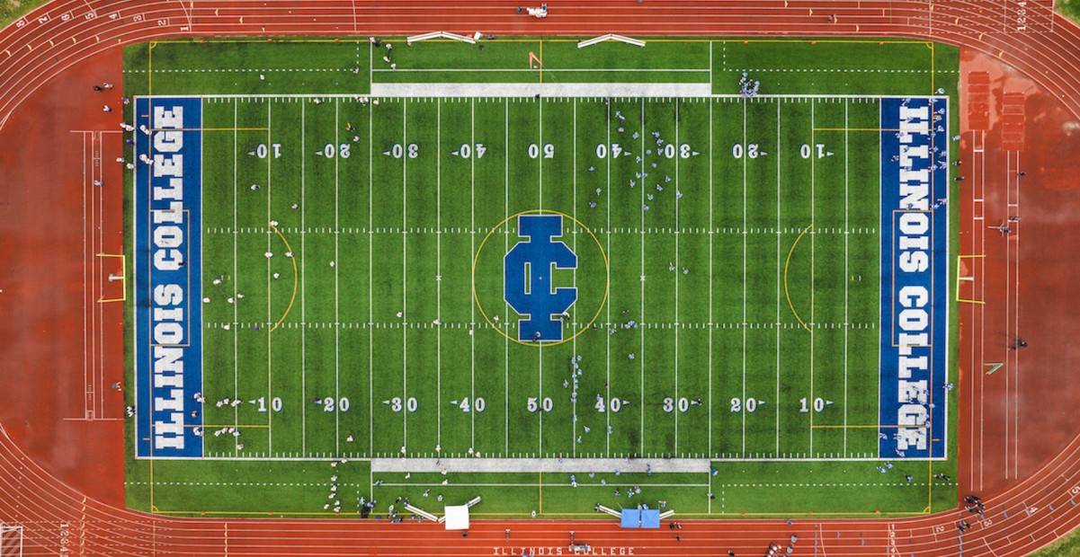 Aerial image of IC's Green Athletic Field