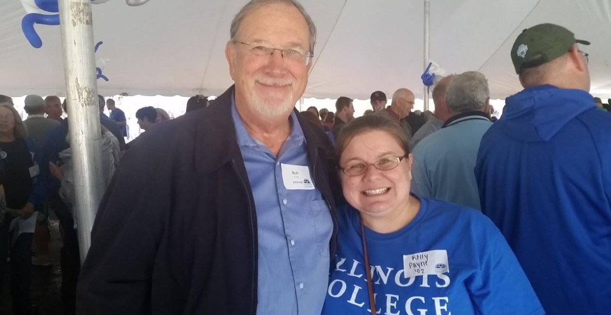 Professor emeritus Robert Koepp and Kelly Payne ’02