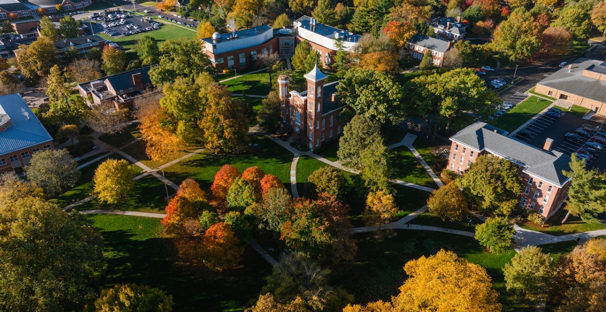 Illinois College aerial shot