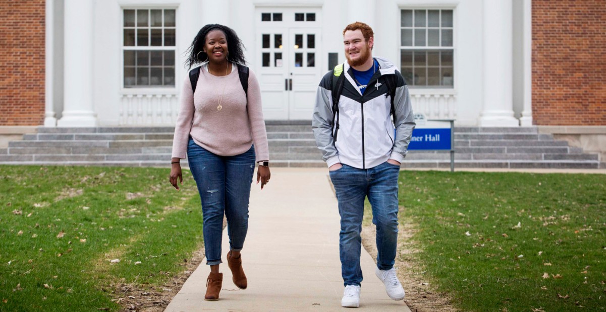 students on campus