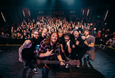 Alan Shawgo ’18 with rock band Fivefold at album release show in St. Louis, Missouri