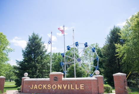Jacksonville ferris wheel and town sign