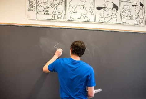 student at board