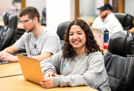Student with computer 