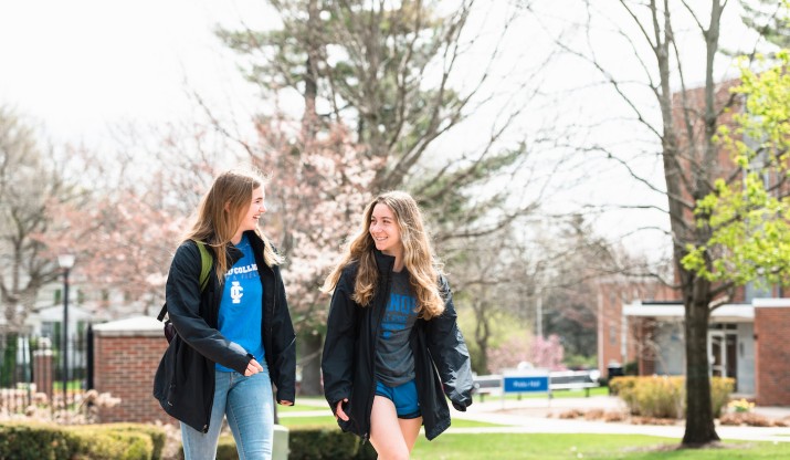 Students walking on campus