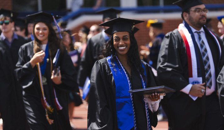 Student celebrating at commencement