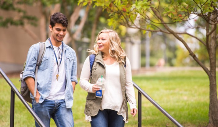 Students on campus 